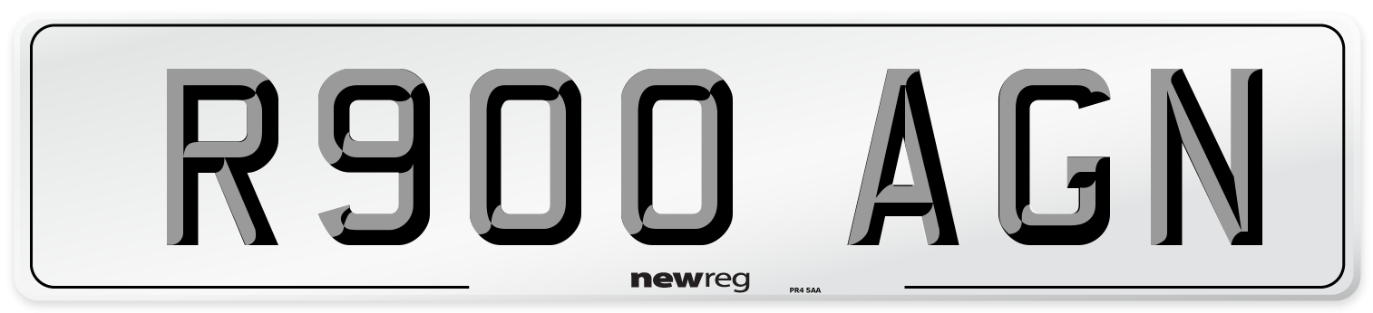 R900 AGN Number Plate from New Reg